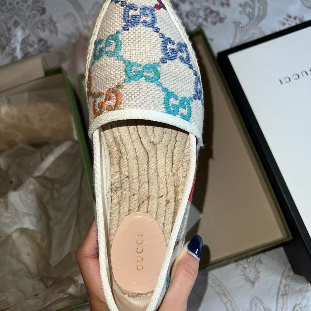 Gucci Women's Multicolor GG Canvas Espadrilles - White